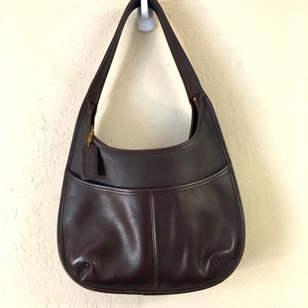 Vintage 1997 COACH Ergo Hobo Shoulder Leather Bag 9033 Mahogany Brown W/hang tag